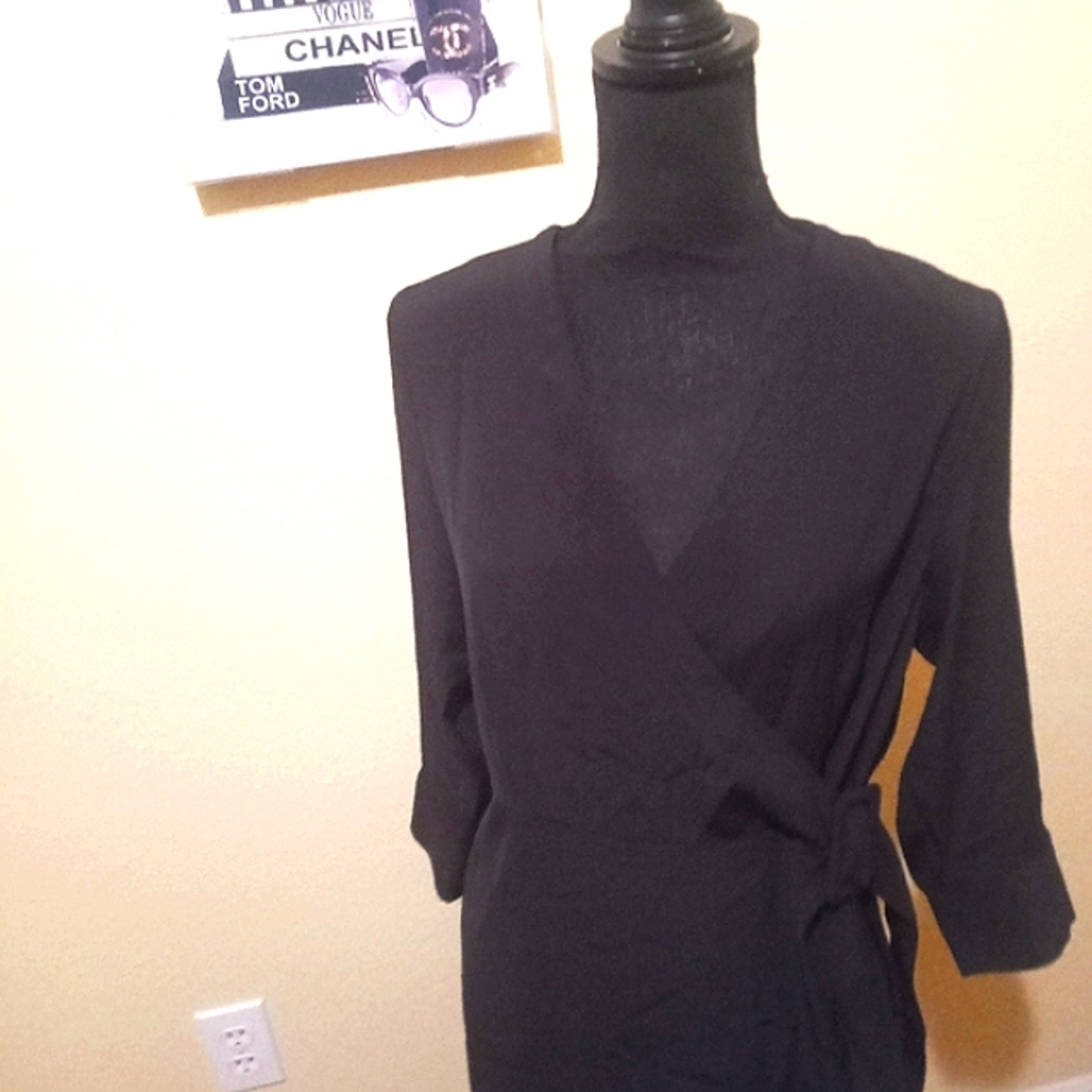 Black Topshop side Wrap Dress